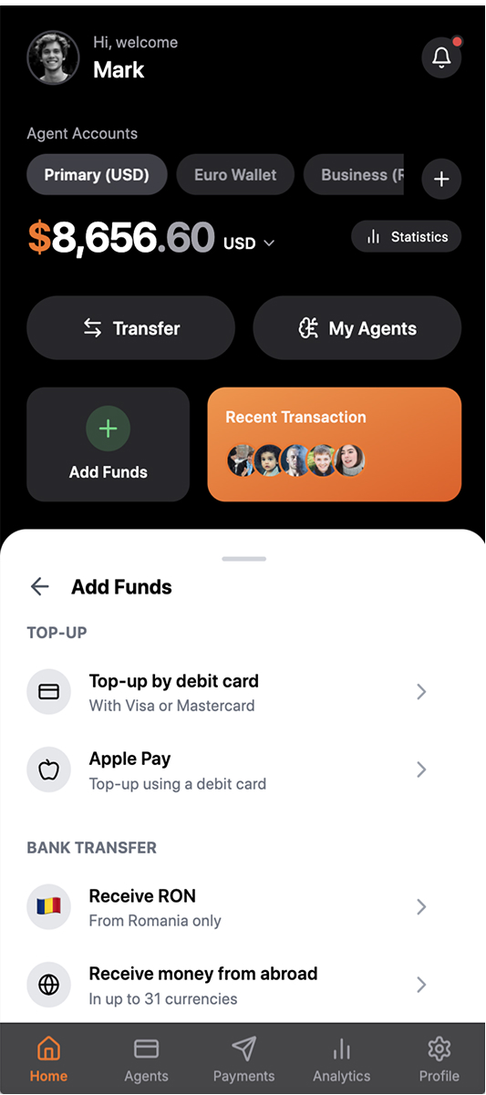 VebboPay Mobile App Dashboard